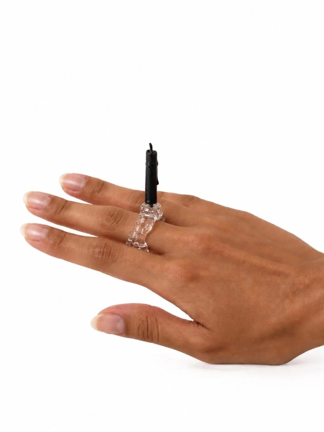 Candle and Flower Glass Ring 0136-Rain and Rivers-APOC STORE