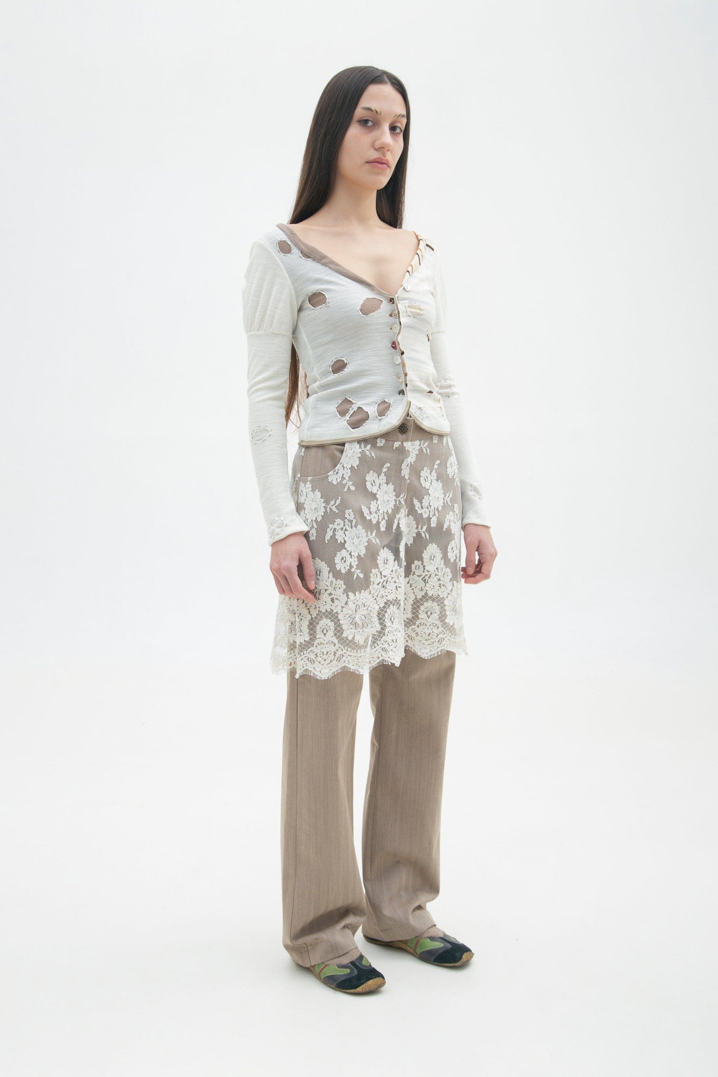 LACES SKIRT TROUSERS-GARBAGE CORE-APOC STORE