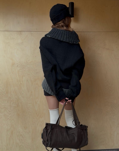 “Chunky sweater” in Black-V4K-APOC STORE