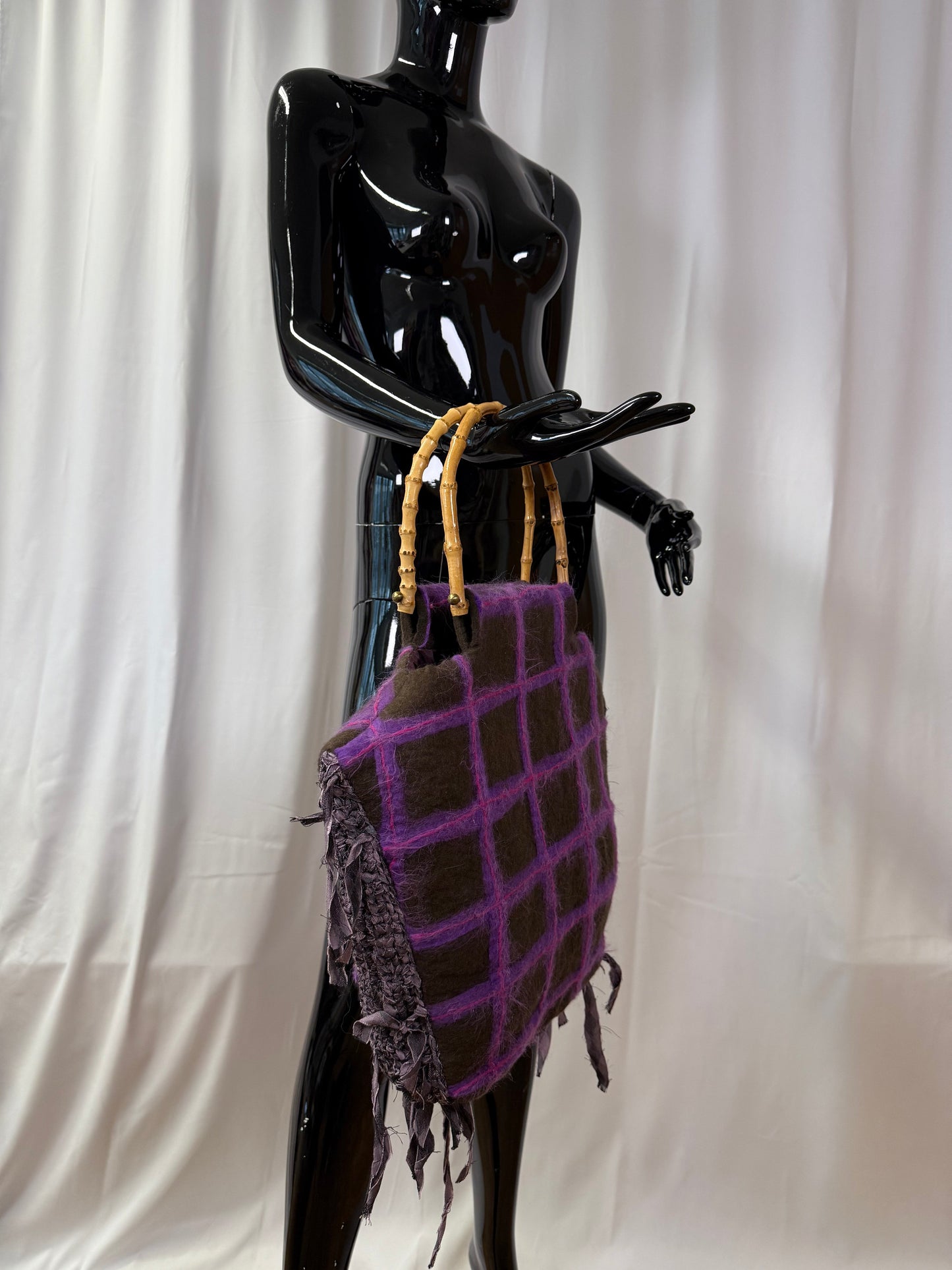 Felted shopper bag brown/pink-TATi-APOC STORE