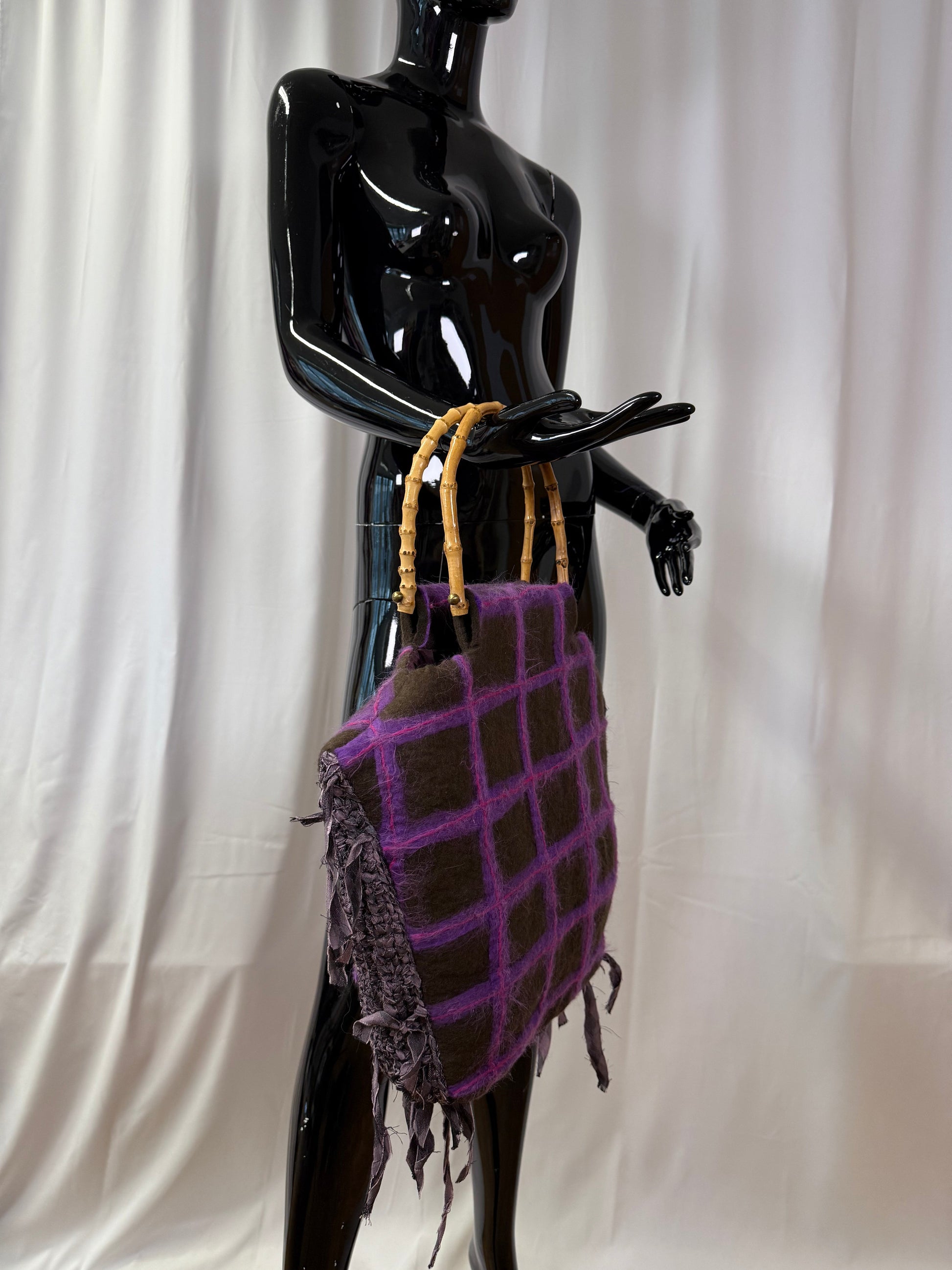 Felted shopper bag brown/pink-TATi-APOC STORE