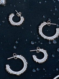 Stitched Small Hoops-Zohra Rahman-APOC STORE