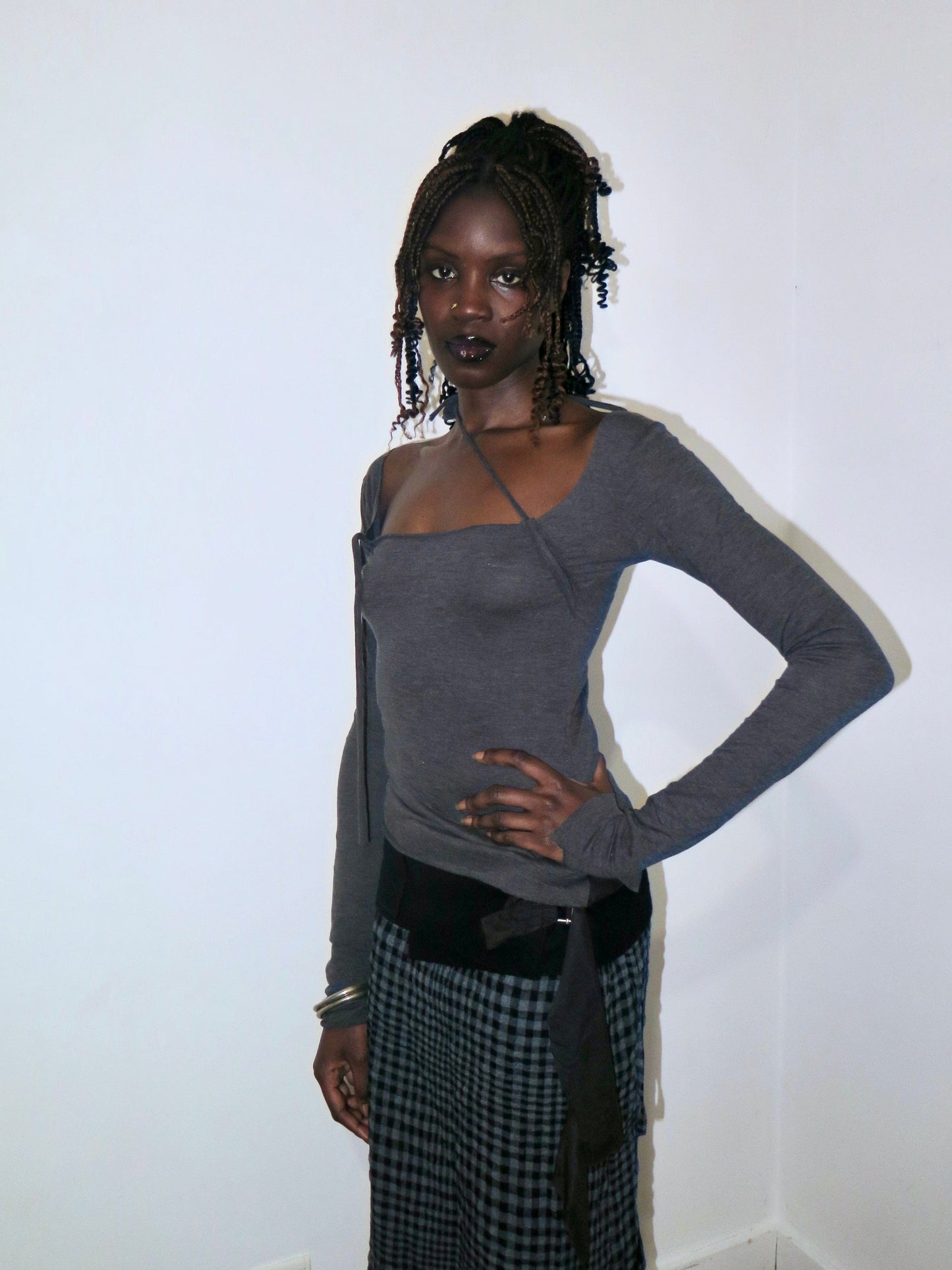 Alessia Top longsleeves Grey-ATH-APOC STORE