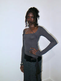 Alessia Top longsleeves Grey-ATH-APOC STORE
