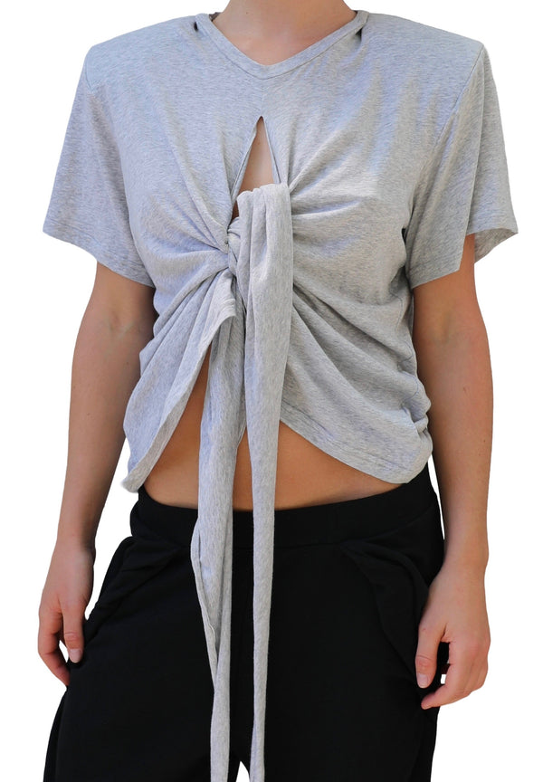 Scrunch T-Shirt - Grey Marle-Karlaidlaw-APOC STORE