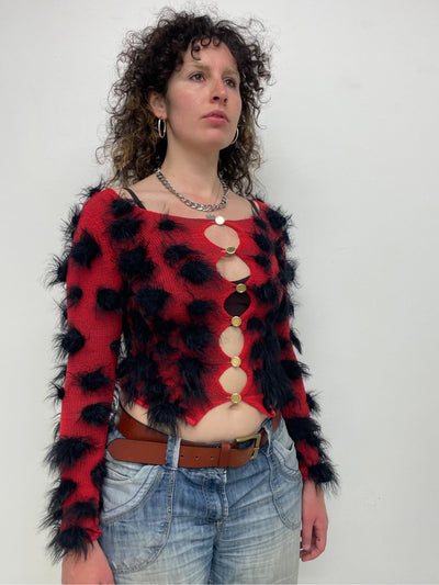 Ladybird Pompom Cardigan-Scar Kennedy-APOC STORE