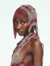 Fita Red + Pink Long Fringe Headpiece-JALACONDA-APOC STORE