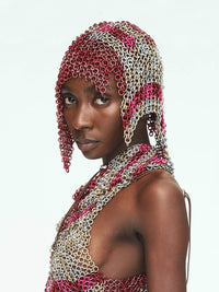 Fita Red + Pink Long Fringe Headpiece-JALACONDA-APOC STORE