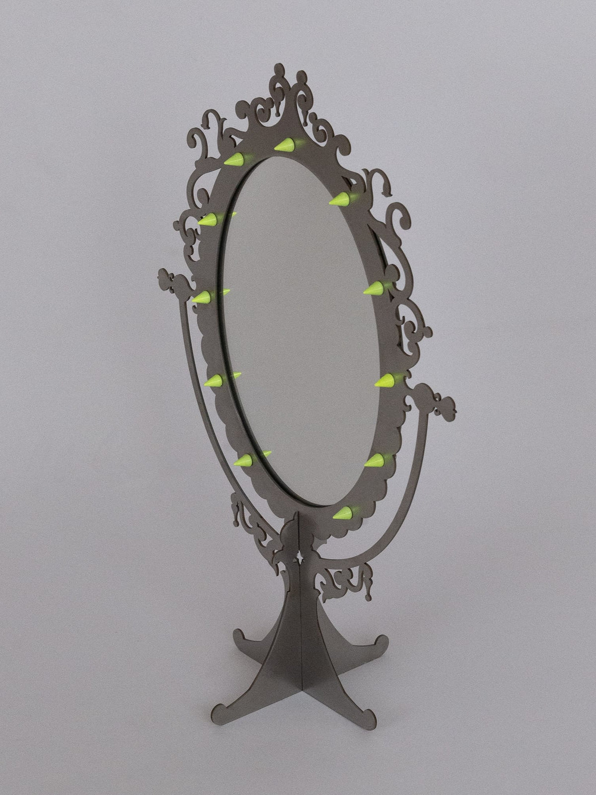 STUDDED VANITY MIRROR - NEONE GREEN-100100-APOC STORE