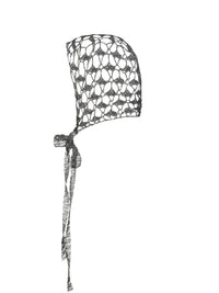 Crochet lace metallic bonnet - Silver-Raquel de Carvalho-APOC STORE