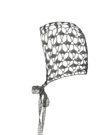 Crochet lace metallic bonnet - Silver-Raquel de Carvalho-APOC STORE