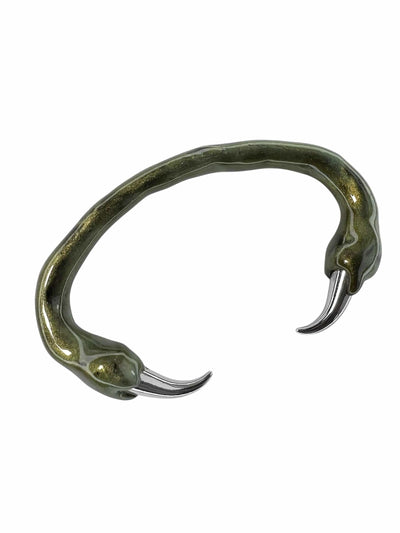 Green bracelet with spikes