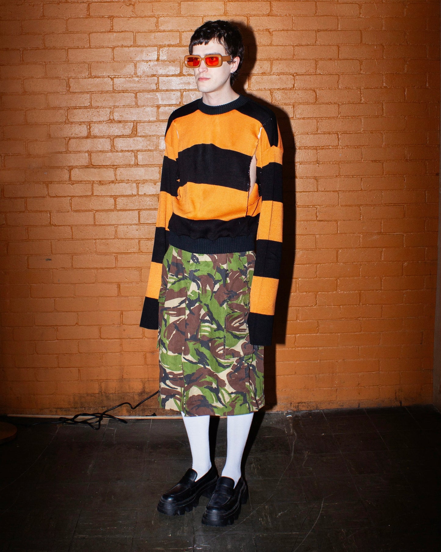 SLIT FOOTY SCARF JUMPER-Adam Jones-APOC STORE