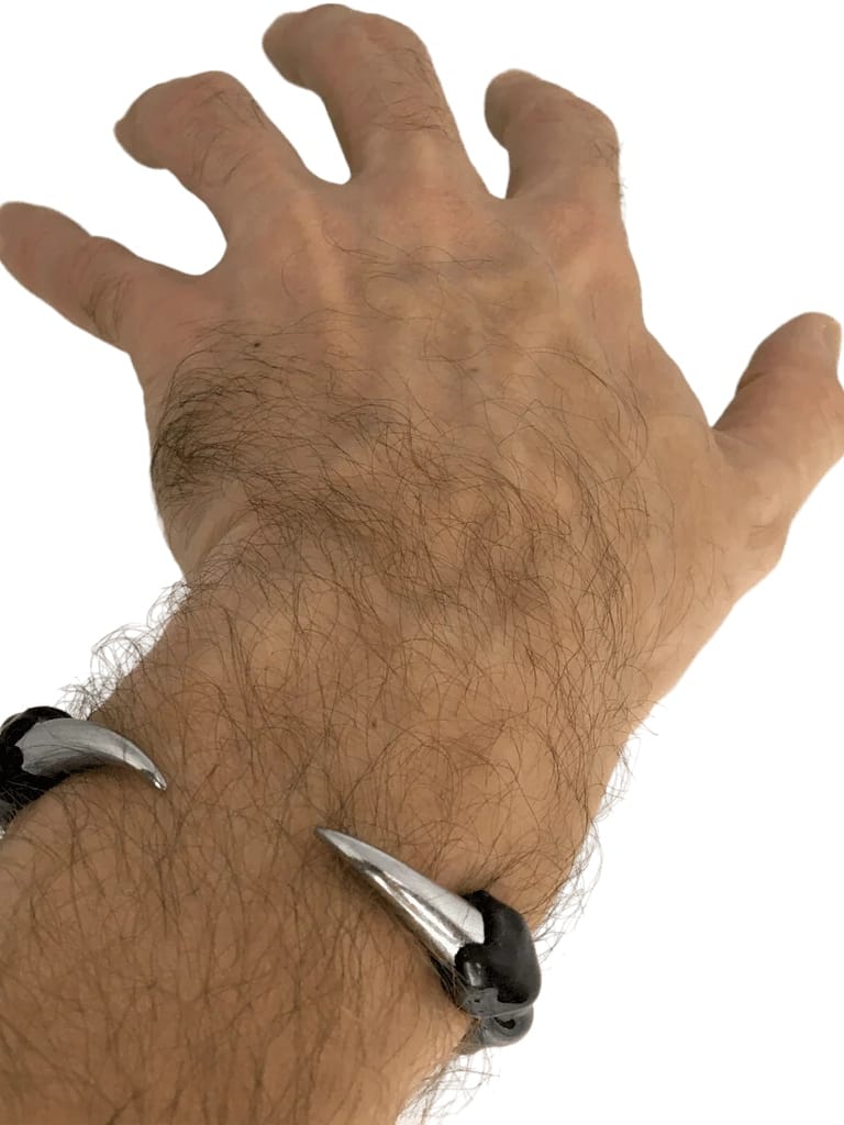 Black bracelet with spikes
