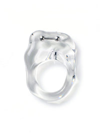Brutalist Pierced Glass Ring 0117-Rain and Rivers-APOC STORE