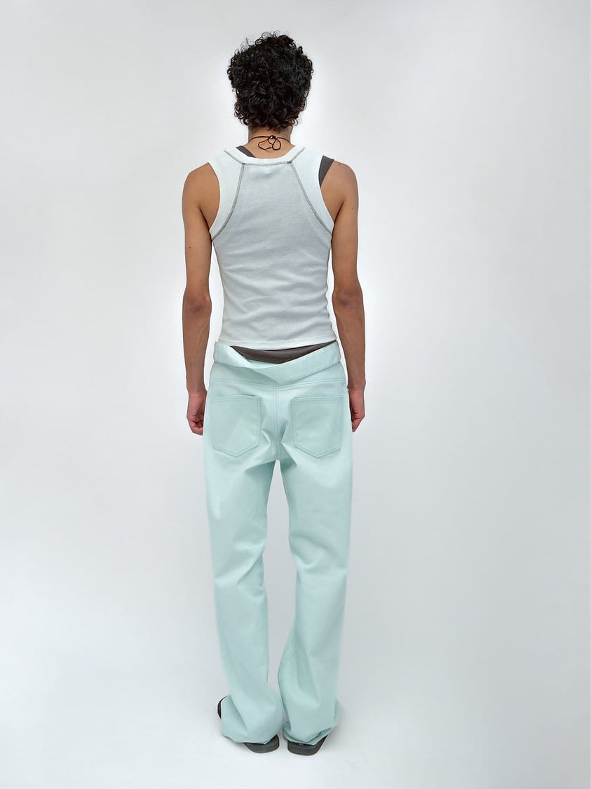 Twist Waistband Jeans Celadon Green-René Scheibenbauer-APOC STORE