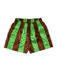 STRIPE RIBBON SHORTS BROWN/GREEN-Adam Jones-APOC STORE