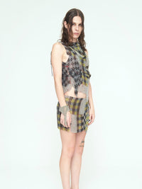 Checkered Blue + Lime Skirt-JALACONDA-APOC STORE