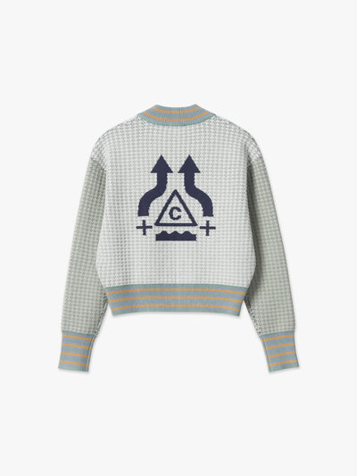 chöke V-Neck varsity jacket in green-Chöke-APOC STORE