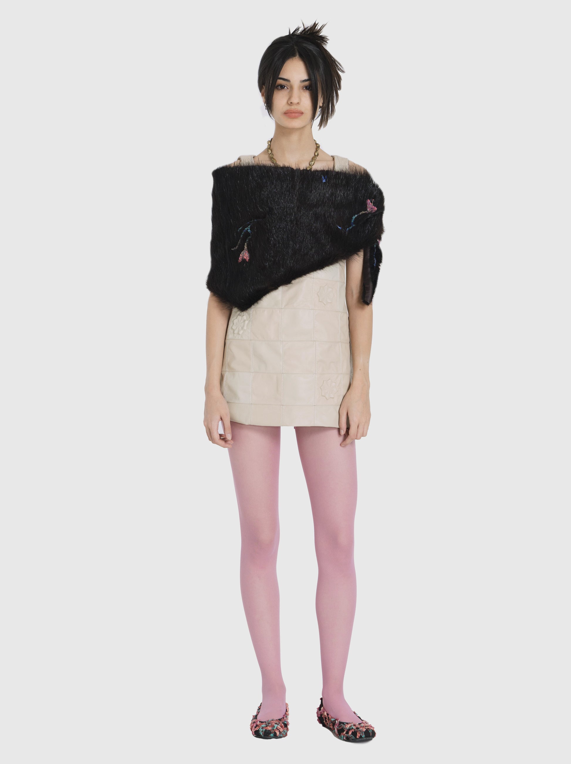 Mini Dress with Squares-Nensi Avetisian-APOC STORE