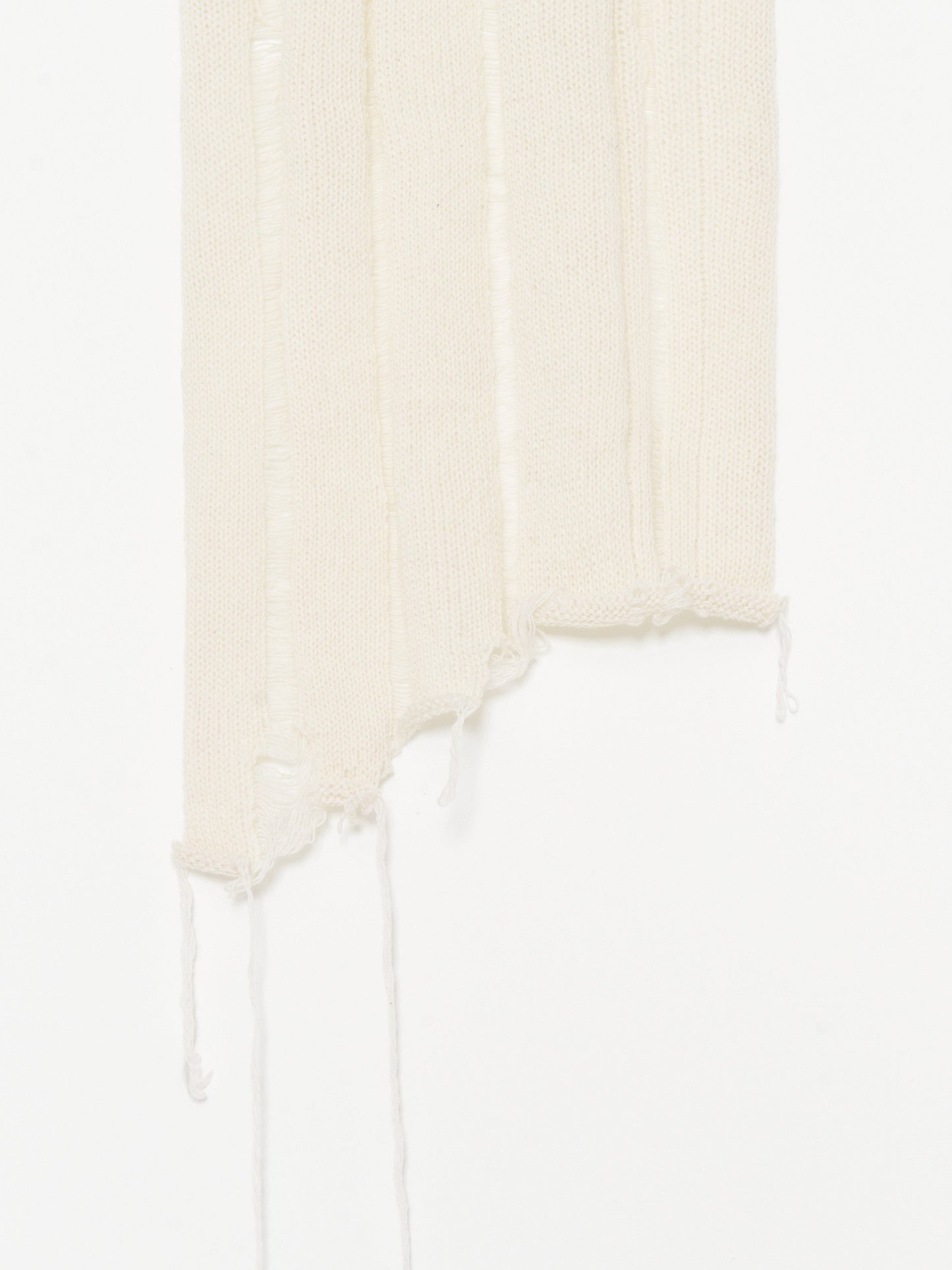 Button Work Cashmere Scarf 001 - Ivory-Taekh-APOC STORE