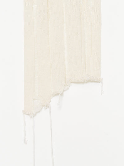 Button Work Cashmere Scarf 001 - Ivory-Taekh-APOC STORE