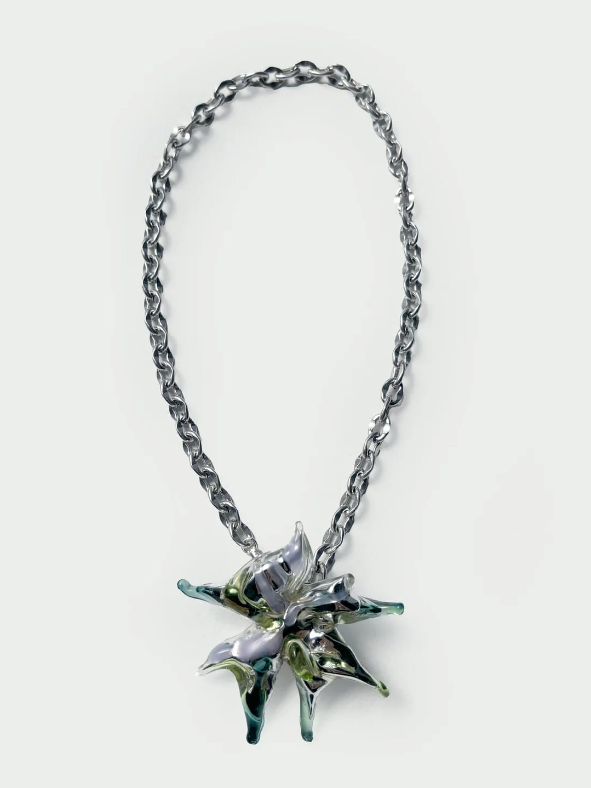 KA’AGUY_222 Glass Silver Necklace-Pia Glassworks-APOC STORE