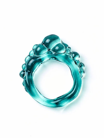 Chunky Beaded Glass Ring 0093-Rain and Rivers-APOC STORE