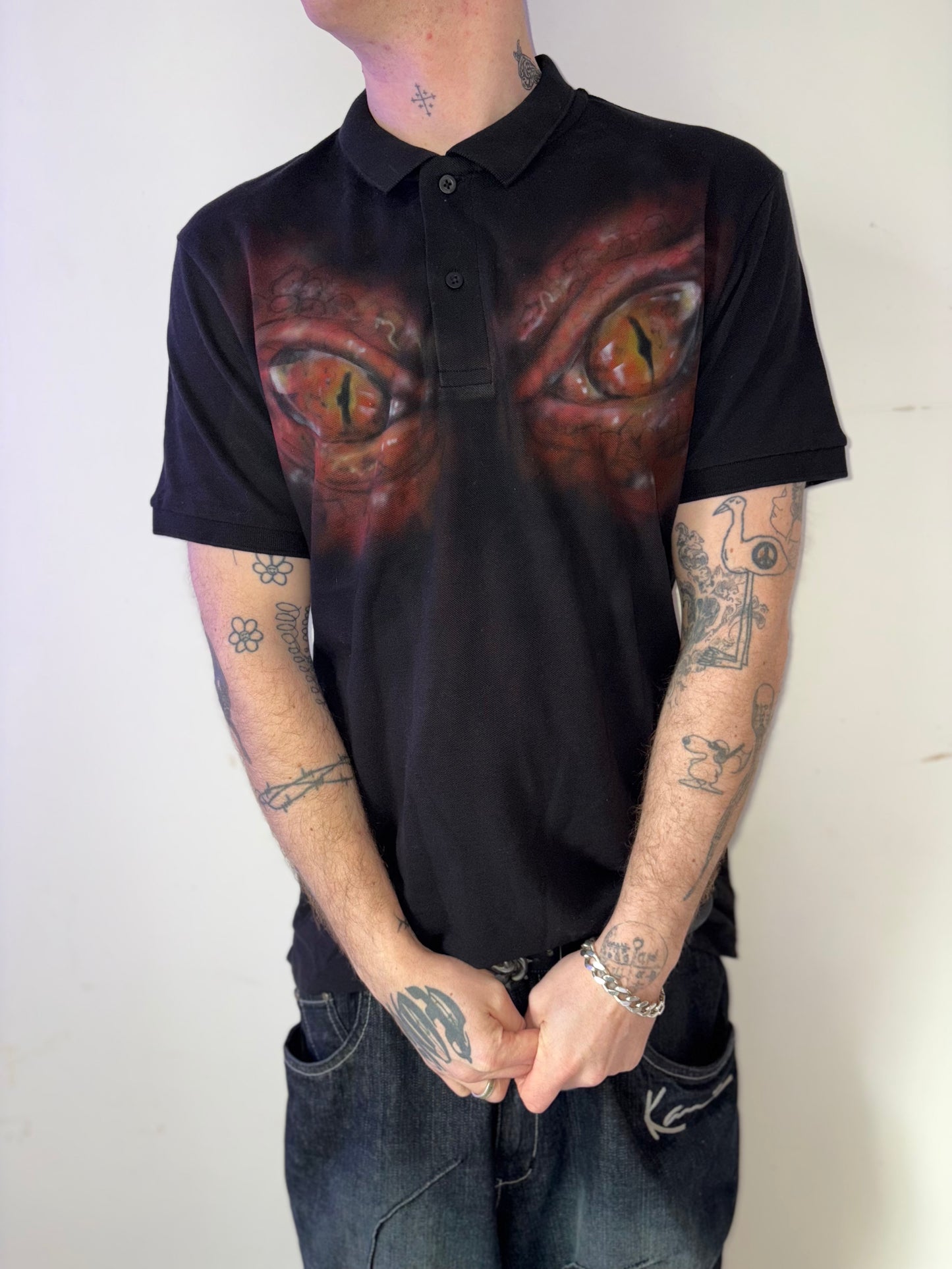 Demon eye black polo-Mia Violet-APOC STORE
