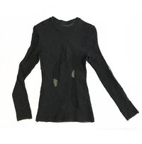 Black Drop Stitch Knit Top-Khanh Brice Nguyen-APOC STORE