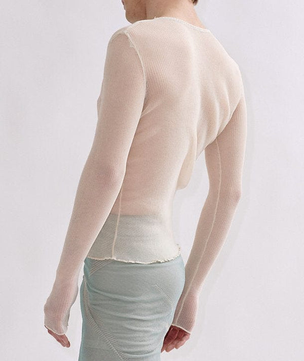 Monofilament Long Sleeve - Cream-Khanh Brice Nguyen-APOC STORE