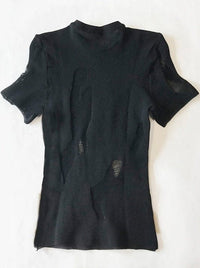 Black Drop Stitch T-shirt-Khanh Brice Nguyen-APOC STORE