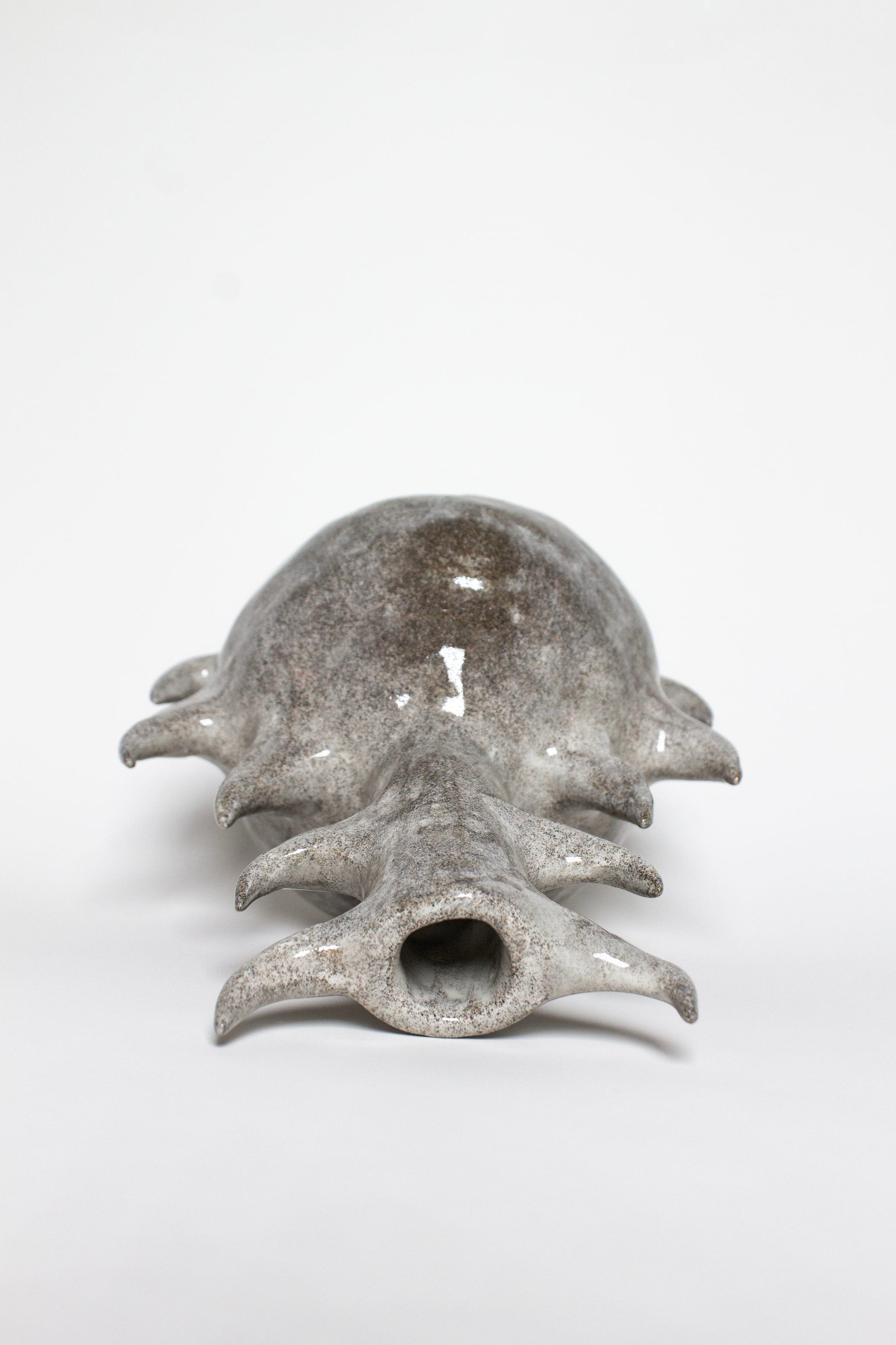 Grey glossy vase ten horns-Cléo SJölander-APOC STORE