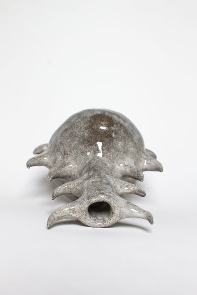 Grey glossy vase ten horns-Cléo SJölander-APOC STORE