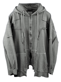Remake over pigment hood jacket grey-Surgery-APOC STORE
