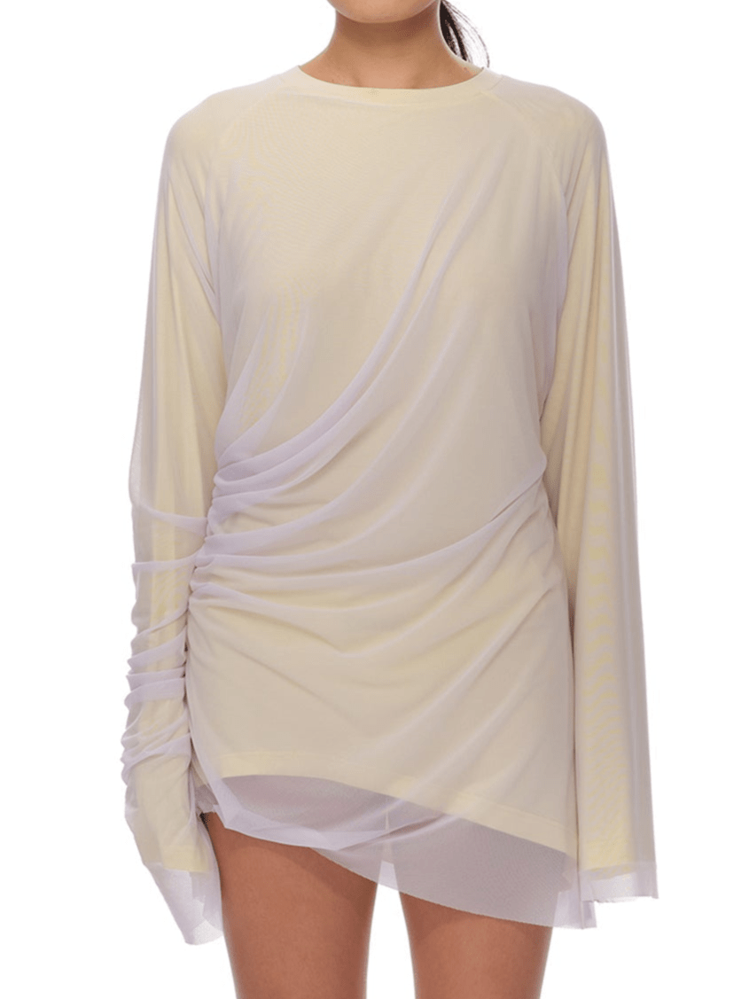 Draped Curtain Long Tee-XIMONLEE-APOC STORE