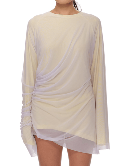 Draped Curtain Long Tee-XIMONLEE-APOC STORE