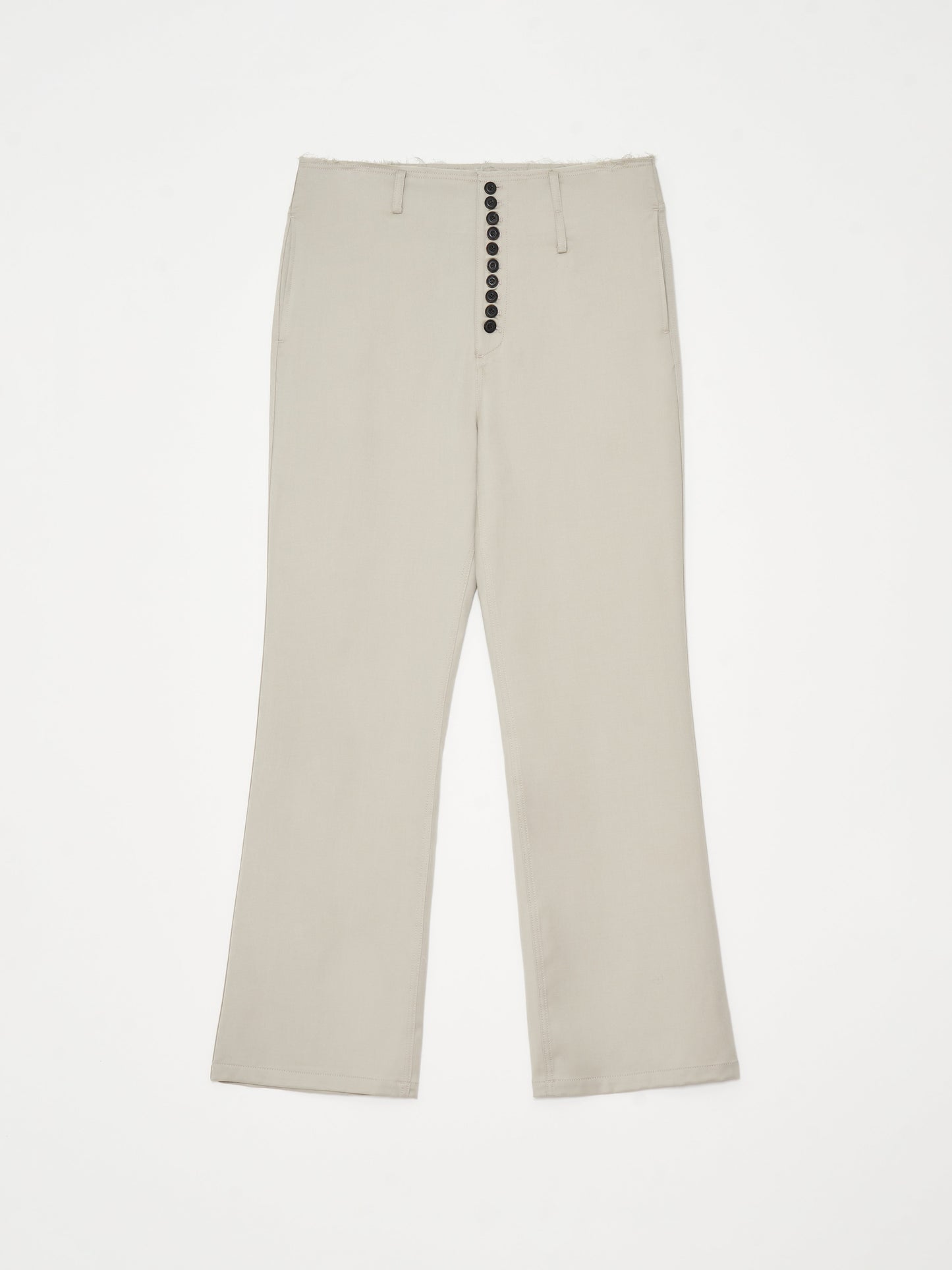 Distressed Wool Flair fit Pants 001 - Beige-Taekh-APOC STORE