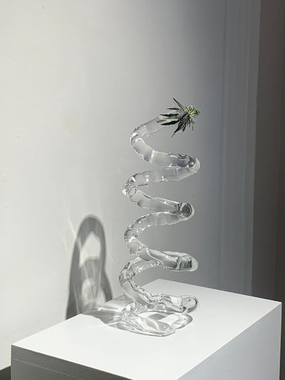 Espiral Vase – Spiral Borosilicate Glass Vase-Rain and Rivers-APOC STORE