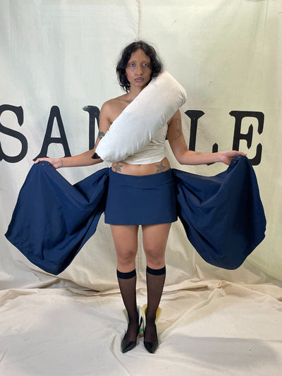 GARMENT # 024 EXAGGERATED SIDES MINI SKIRT-SAMPLE GARMENTS-APOC STORE