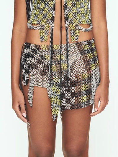 Checkered Blue + Lime Skirt-JALACONDA-APOC STORE