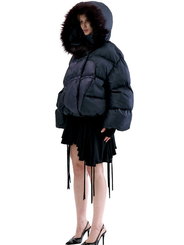 FLAMING HEART PUFFER - BLACK-Clara Colette Miramon-APOC STORE