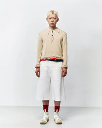 Cotton Wide Shorts 001 _White-Taekh-APOC STORE