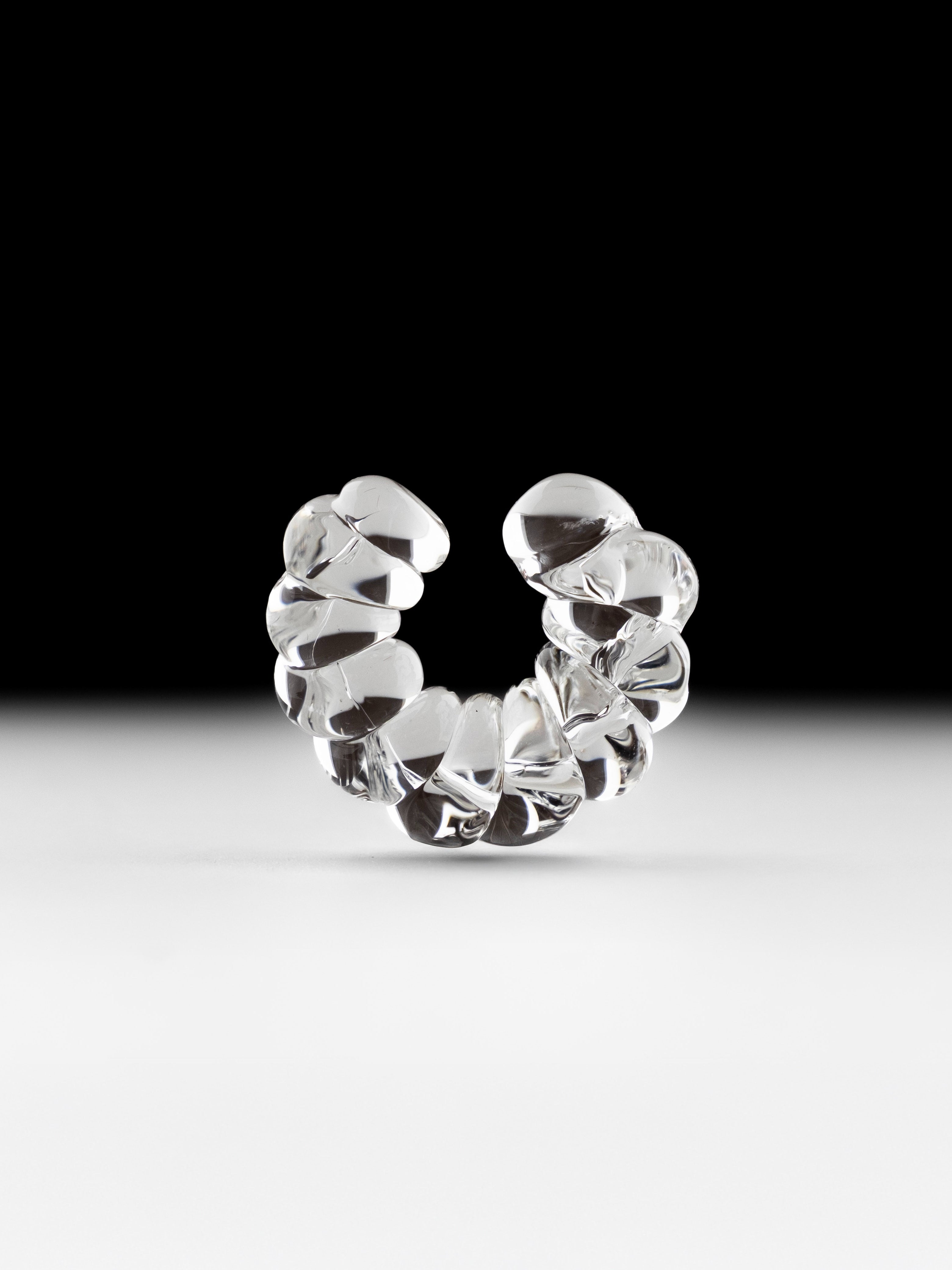 Croissant Ear Cuff Transparent-Clara Schweers-APOC STORE