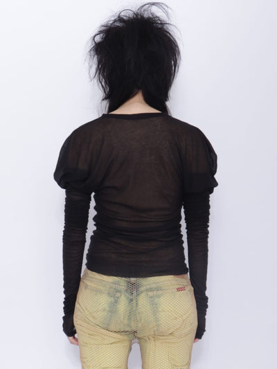 Tora Draped Long Sleeve Top: Black-BJERSBORN-APOC STORE