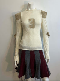 Cotton football jersey knit jumper cream-Lilies of the Valley-APOC STORE