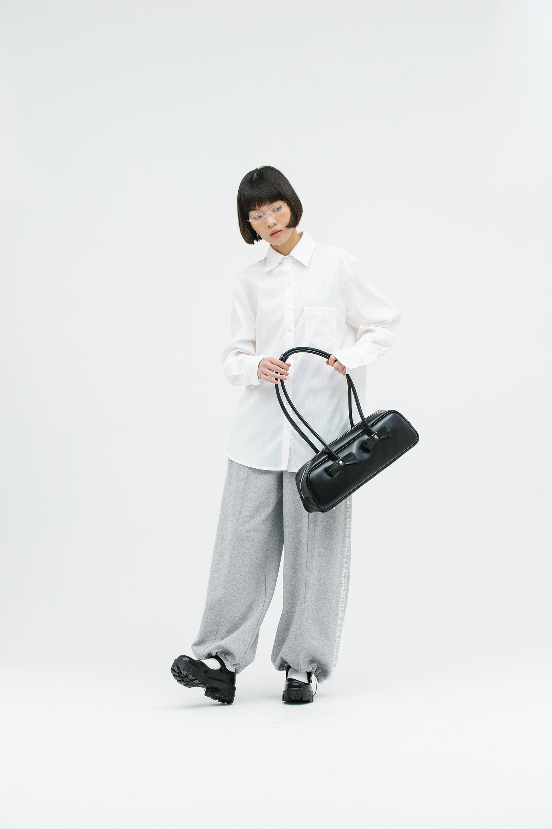 RIBBON BAGUETTE BAG BLACK-SAENGIN STUDIOS-APOC STORE
