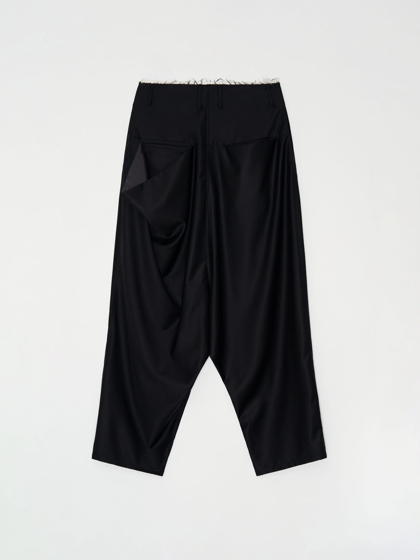 Wide Draped Back Pocket Pants 001 _ Black-Taekh-APOC STORE