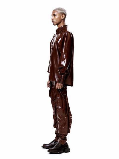 Brown Signature Latex Shirt-harri-APOC STORE