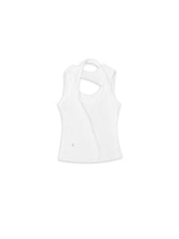White Asymmetric Wrap Deconstructed Tank-TRINITE Studio-APOC STORE
